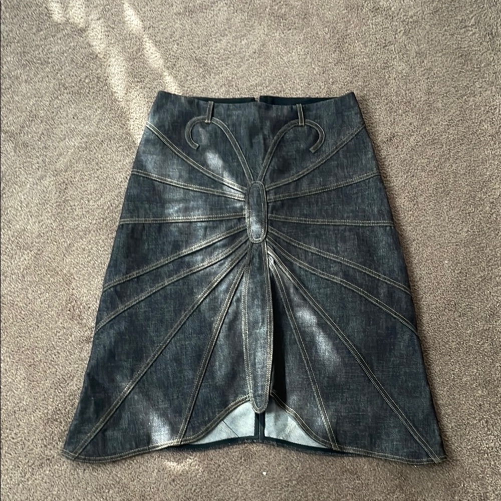 Dolce & Gabbana butterfly denim skirt